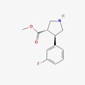 molecular formula C12H14FNO2 B7952605 Trans-methyl 4-(3-fluorophenyl)pyrrolidine-3-carboxylate 