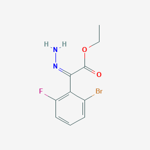 molecular formula C10H10BrFN2O2 B7952608 Ethyl 2-(2-bromo-6-fluorophenyl)-2-hydrazinylideneacetate 