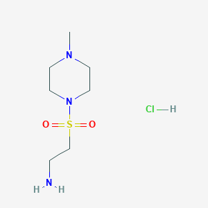 molecular formula C7H18ClN3O2S B7952615 2-(4-Methylpiperazine-1-sulfonyl)ethanamine hydrochloride CAS No. 1820706-33-9