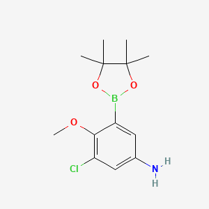 molecular formula C13H19BClNO3 B7952673 3-Chloro-4-methoxy-5-(tetramethyl-1,3,2-dioxaborolan-2-yl)aniline 