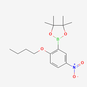 molecular formula C16H24BNO5 B7952687 2-(2-Butoxy-5-nitrophenyl)-4,4,5,5-tetramethyl-1,3,2-dioxaborolane 
