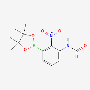 molecular formula C13H17BN2O5 B7952709 N-[2-Nitro-3-(tetramethyl-1,3,2-dioxaborolan-2-yl)phenyl]formamide 