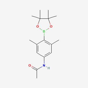 molecular formula C16H24BNO3 B7952737 N-[3,5-Dimethyl-4-(tetramethyl-1,3,2-dioxaborolan-2-yl)phenyl]acetamide 