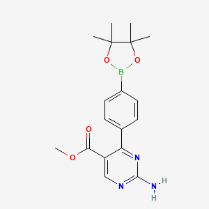 molecular formula C18H22BN3O4 B7952761 Methyl 2-amino-4-[4-(tetramethyl-1,3,2-dioxaborolan-2-yl)phenyl]pyrimidine-5-carboxylate 