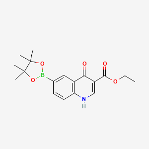 molecular formula C18H22BNO5 B7952762 Ethyl 4-hydroxy-6-(tetramethyl-1,3,2-dioxaborolan-2-yl)quinoline-3-carboxylate 