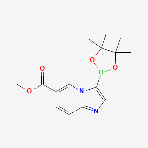 molecular formula C15H19BN2O4 B7952781 Methyl 3-(tetramethyl-1,3,2-dioxaborolan-2-yl)imidazo[1,2-a]pyridine-6-carboxylate 