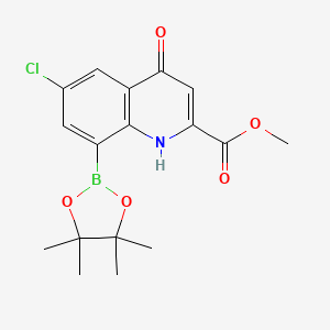 molecular formula C17H19BClNO5 B7952788 Methyl 6-chloro-4-oxo-8-(tetramethyl-1,3,2-dioxaborolan-2-yl)-1,4-dihydroquinoline-2-carboxylate 