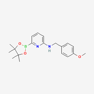 N-[(4-methoxyphenyl)methyl]-6-(tetramethyl-1,3,2-dioxaborolan-2-yl)pyridin-2-amine