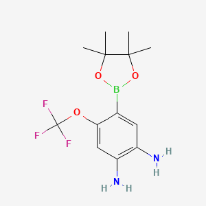 molecular formula C13H18BF3N2O3 B7952827 4-(Tetramethyl-1,3,2-dioxaborolan-2-yl)-5-(trifluoromethoxy)benzene-1,2-diamine 