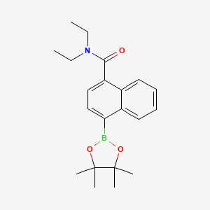 molecular formula C21H28BNO3 B7952828 N,N-Diethyl-4-(tetramethyl-1,3,2-dioxaborolan-2-yl)naphthalene-1-carboxamide 
