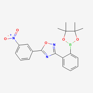 molecular formula C20H20BN3O5 B7952856 5-(3-Nitrophenyl)-3-[2-(tetramethyl-1,3,2-dioxaborolan-2-yl)phenyl]-1,2,4-oxadiazole 