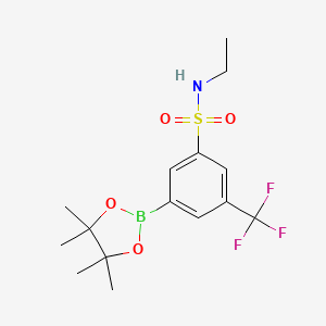 molecular formula C15H21BF3NO4S B7952863 N-Ethyl-3-(tetramethyl-1,3,2-dioxaborolan-2-yl)-5-(trifluoromethyl)benzenesulfonamide 