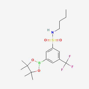 molecular formula C17H25BF3NO4S B7952882 N-Butyl-3-(tetramethyl-1,3,2-dioxaborolan-2-yl)-5-(trifluoromethyl)benzenesulfonamide 