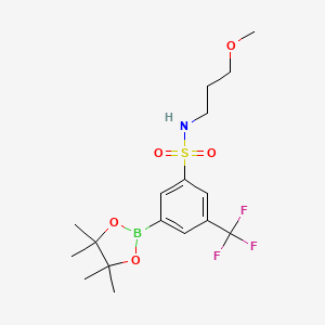 molecular formula C17H25BF3NO5S B7952883 N-(3-Methoxypropyl)-3-(tetramethyl-1,3,2-dioxaborolan-2-yl)-5-(trifluoromethyl)benzenesulfonamide 
