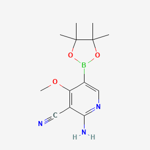 molecular formula C13H18BN3O3 B7952884 2-Amino-4-methoxy-5-(tetramethyl-1,3,2-dioxaborolan-2-yl)pyridine-3-carbonitrile 