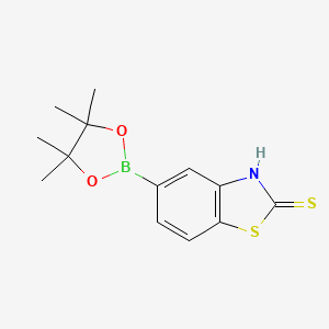 molecular formula C13H16BNO2S2 B7952905 5-(Tetramethyl-1,3,2-dioxaborolan-2-yl)-1,3-benzothiazole-2-thiol 