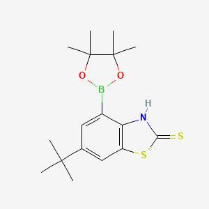 molecular formula C17H24BNO2S2 B7952909 6-tert-Butyl-4-(tetramethyl-1,3,2-dioxaborolan-2-yl)-1,3-benzothiazole-2-thiol 