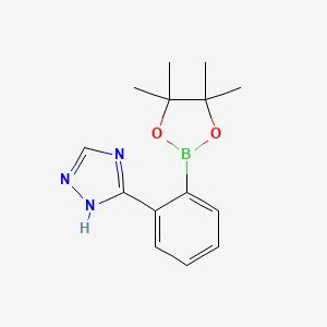 molecular formula C14H18BN3O2 B7952910 3-[2-(Tetramethyl-1,3,2-dioxaborolan-2-yl)phenyl]-4h-1,2,4-triazole 