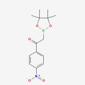 molecular formula C14H18BNO5 B7952930 1-(4-Nitrophenyl)-2-(tetramethyl-1,3,2-dioxaborolan-2-yl)ethanone 