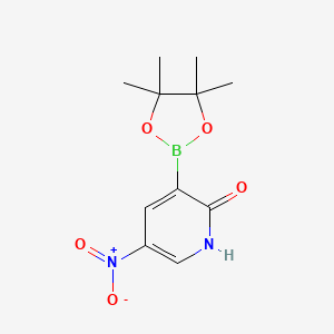 molecular formula C11H15BN2O5 B7952955 5-Nitro-3-(tetramethyl-1,3,2-dioxaborolan-2-yl)pyridin-2-ol 