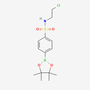 molecular formula C14H21BClNO4S B7952963 N-(2-Chloroethyl)-4-(tetramethyl-1,3,2-dioxaborolan-2-yl)benzenesulfonamide 