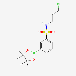 molecular formula C15H23BClNO4S B7952970 N-(3-Chloropropyl)-3-(tetramethyl-1,3,2-dioxaborolan-2-yl)benzenesulfonamide 