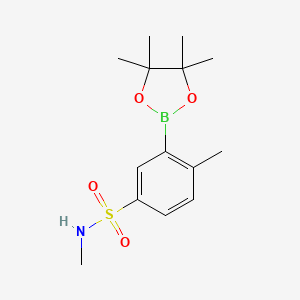 molecular formula C14H22BNO4S B7952977 N,4-Dimethyl-3-(tetramethyl-1,3,2-dioxaborolan-2-yl)benzenesulfonamide 