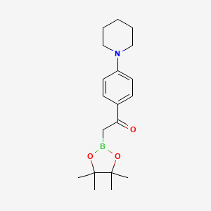 molecular formula C19H28BNO3 B7953003 1-[4-(Piperidin-1-yl)phenyl]-2-(tetramethyl-1,3,2-dioxaborolan-2-yl)ethanone 