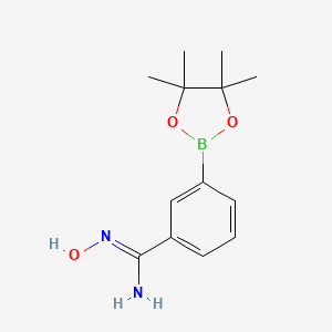molecular formula C13H19BN2O3 B7953035 N-Hydroxy-3-(tetramethyl-1,3,2-dioxaborolan-2-yl)benzene-1-carboximidamide 