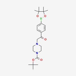 molecular formula C23H35BN2O5 B7953038 tert-Butyl 4-[2-oxo-2-[4-(tetramethyl-1,3,2-dioxaborolan-2-yl)phenyl]ethyl]piperazine-1-carboxylate 
