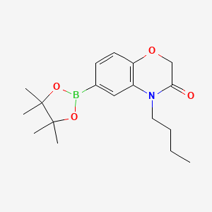 molecular formula C18H26BNO4 B7953045 4-Butyl-6-(tetramethyl-1,3,2-dioxaborolan-2-yl)-3,4-dihydro-2h-1,4-benzoxazin-3-one 