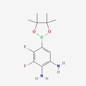 molecular formula C12H17BF2N2O2 B7953058 3,4-Difluoro-5-(tetramethyl-1,3,2-dioxaborolan-2-yl)benzene-1,2-diamine 