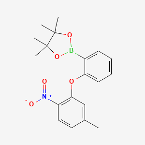 molecular formula C19H22BNO5 B7953059 4,4,5,5-Tetramethyl-2-[2-(5-methyl-2-nitrophenoxy)phenyl]-1,3,2-dioxaborolane 