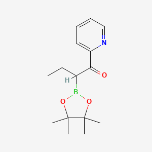 molecular formula C15H22BNO3 B7953064 1-(Pyridin-2-yl)-2-(tetramethyl-1,3,2-dioxaborolan-2-yl)butan-1-one 