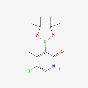 molecular formula C12H17BClNO3 B7953067 5-Chloro-4-methyl-3-(tetramethyl-1,3,2-dioxaborolan-2-yl)pyridin-2-ol 