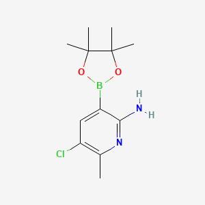 molecular formula C12H18BClN2O2 B7953101 5-Chloro-6-methyl-3-(tetramethyl-1,3,2-dioxaborolan-2-yl)pyridin-2-amine 