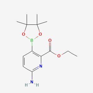 molecular formula C14H21BN2O4 B7953133 Ethyl 6-amino-3-(tetramethyl-1,3,2-dioxaborolan-2-yl)pyridine-2-carboxylate 