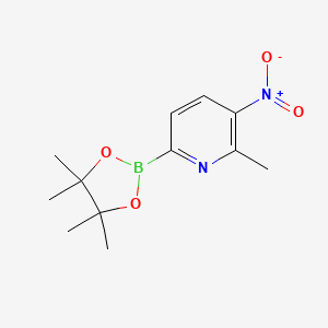 molecular formula C12H17BN2O4 B7953158 2-Methyl-3-nitro-6-(tetramethyl-1,3,2-dioxaborolan-2-yl)pyridine 