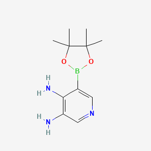 molecular formula C11H18BN3O2 B7953162 5-(Tetramethyl-1,3,2-dioxaborolan-2-yl)pyridine-3,4-diamine 