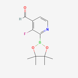 molecular formula C12H15BFNO3 B7953188 3-Fluoro-2-(tetramethyl-1,3,2-dioxaborolan-2-yl)pyridine-4-carbaldehyde 