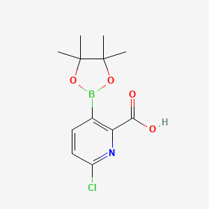 molecular formula C12H15BClNO4 B7953191 6-Chloro-3-(tetramethyl-1,3,2-dioxaborolan-2-yl)pyridine-2-carboxylic acid 