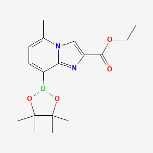 molecular formula C17H23BN2O4 B7953198 Ethyl 5-methyl-8-(tetramethyl-1,3,2-dioxaborolan-2-yl)imidazo[1,2-a]pyridine-2-carboxylate 
