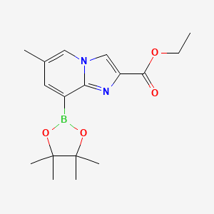 molecular formula C17H23BN2O4 B7953199 Ethyl 6-methyl-8-(tetramethyl-1,3,2-dioxaborolan-2-yl)imidazo[1,2-a]pyridine-2-carboxylate 