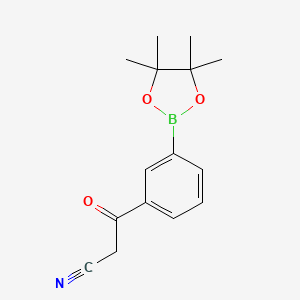 molecular formula C15H18BNO3 B7953214 3-Oxo-3-[3-(tetramethyl-1,3,2-dioxaborolan-2-yl)phenyl]propanenitrile 