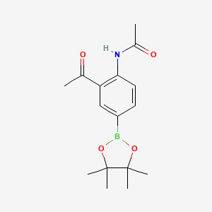 molecular formula C16H22BNO4 B7953220 N-[2-Acetyl-4-(tetramethyl-1,3,2-dioxaborolan-2-yl)phenyl]acetamide 
