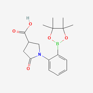 molecular formula C17H22BNO5 B7953228 5-Oxo-1-[2-(tetramethyl-1,3,2-dioxaborolan-2-yl)phenyl]pyrrolidine-3-carboxylic acid 