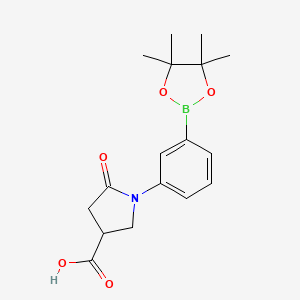 molecular formula C17H22BNO5 B7953232 5-Oxo-1-[3-(tetramethyl-1,3,2-dioxaborolan-2-yl)phenyl]pyrrolidine-3-carboxylic acid 