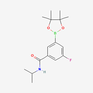 molecular formula C16H23BFNO3 B7953234 3-Fluoro-N-isopropyl-5-(tetramethyl-1,3,2-dioxaborolan-2-yl)benzamide 