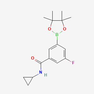 molecular formula C16H21BFNO3 B7953237 N-Cyclopropyl-3-fluoro-5-(tetramethyl-1,3,2-dioxaborolan-2-yl)benzamide 