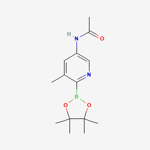 molecular formula C14H21BN2O3 B7953242 N-[5-Methyl-6-(tetramethyl-1,3,2-dioxaborolan-2-yl)pyridin-3-yl]acetamide 